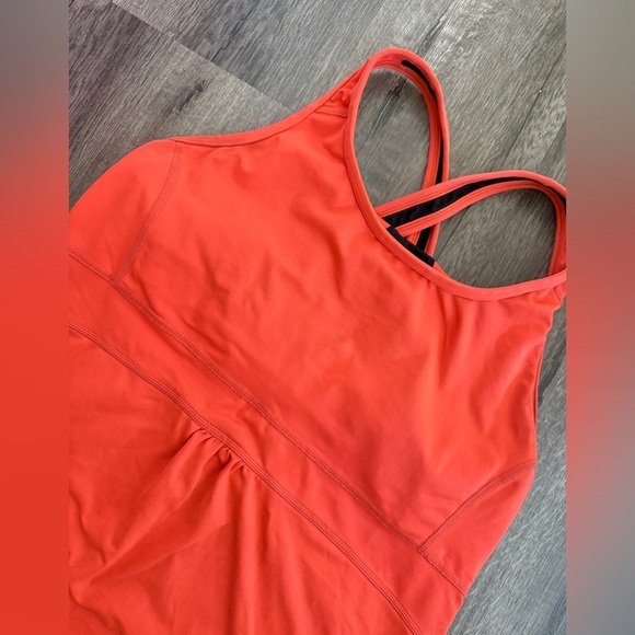 LL Bean Coral Orange Active Dress Athletic Workout Tank Top - Picture 3 of 5